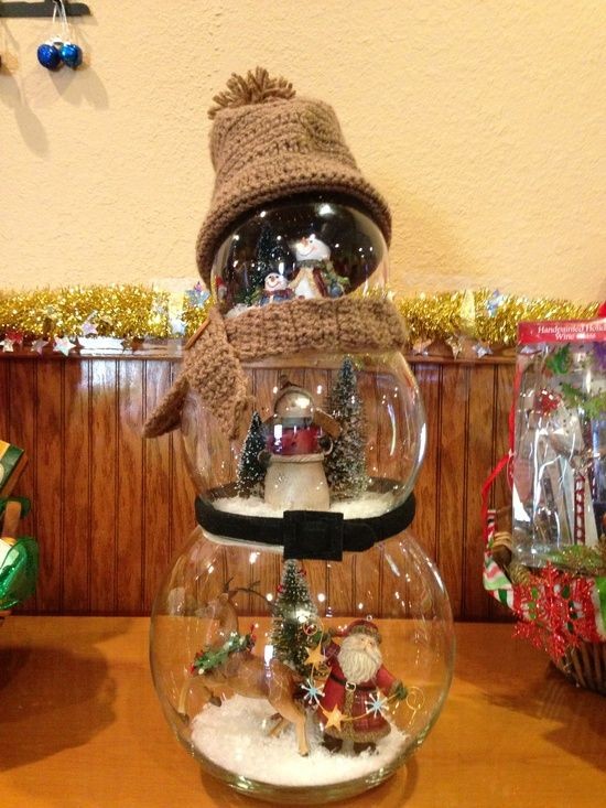 9 Bonhommes de neiges de Noël à faire avec des bocaux en verre 11