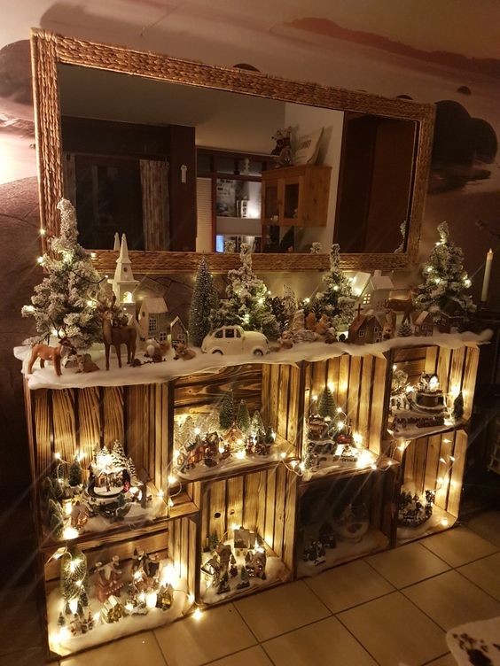 8 décors de Noël à faire avec des caisses en bois 2