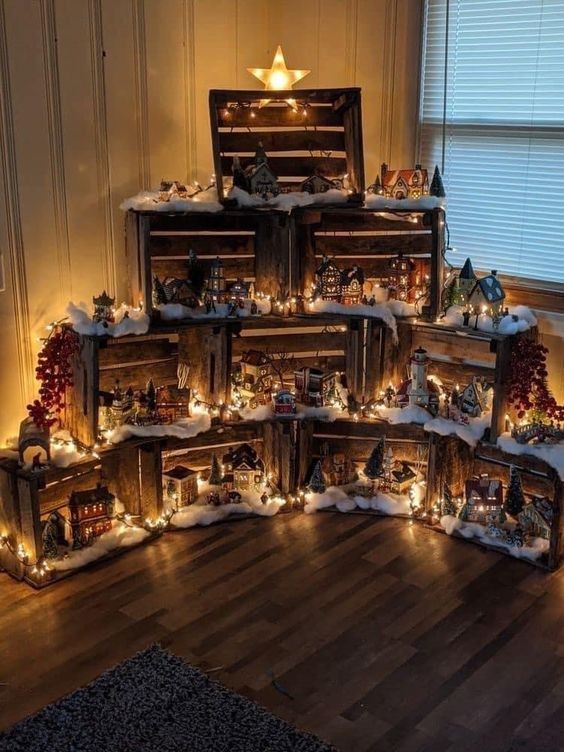8 décors de Noël à faire avec des caisses en bois 8
