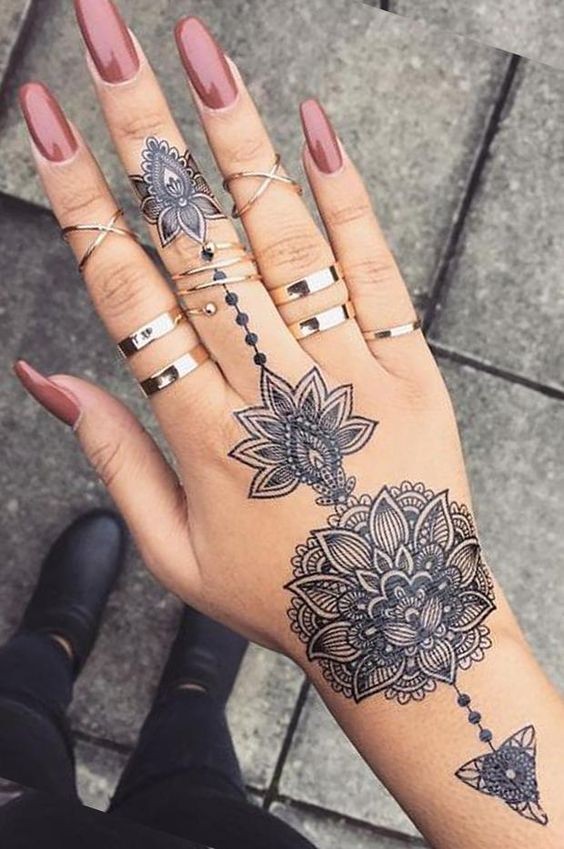 Les 50 plus belles idées de tatouages main femme 49