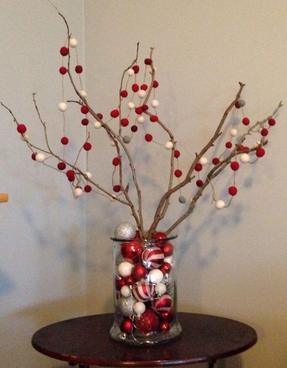 17 Centres de table de Noël avec des branches 5 17 Centres de table de Noël avec des branches 5