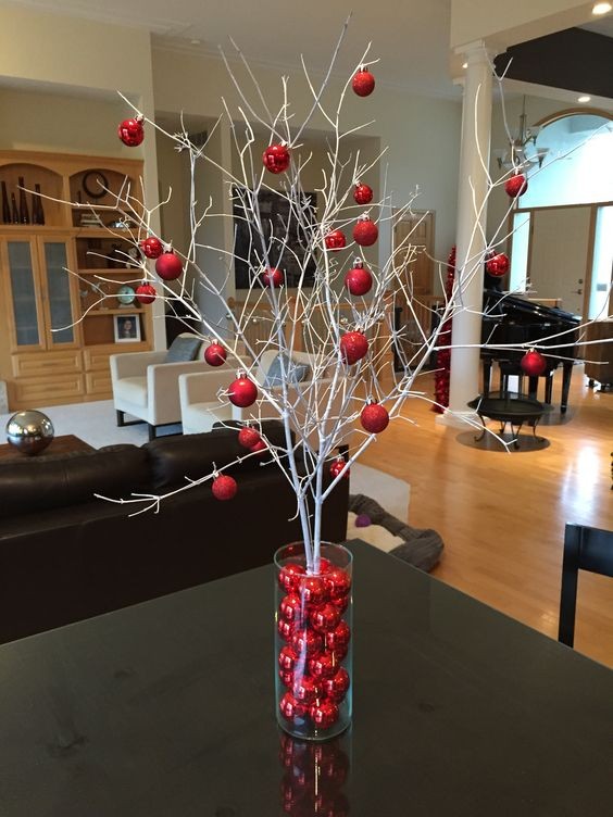 17 Centres de table de Noël avec des branches 6 17 Centres de table de Noël avec des branches 6