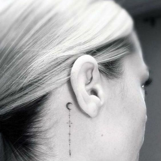 27 Beaux tatouages ​​subtils et féminins derrière l'oreille 12