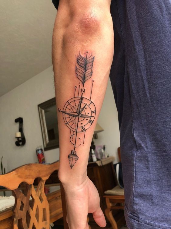 Tatouages boussole : 38 idées pour vous aider à trouver votre voie 7 Tatouages boussole : 38 idées pour vous aider à trouver votre voie 7