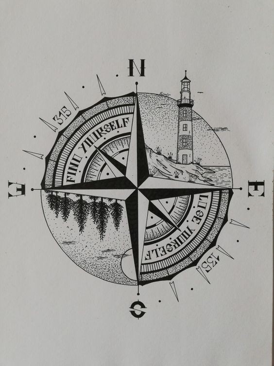 Tatouages boussole : 38 idées pour vous aider à trouver votre voie 19 Tatouages boussole : 38 idées pour vous aider à trouver votre voie 19