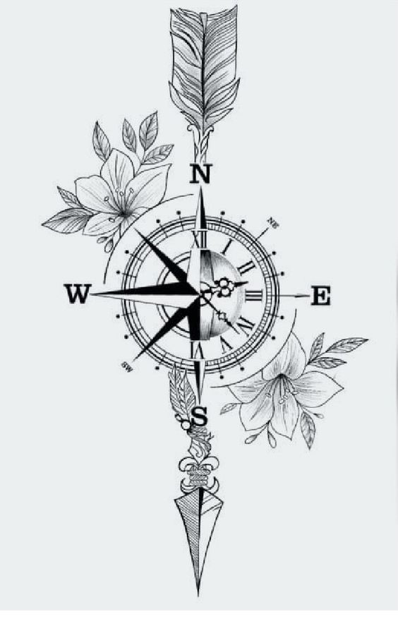 Tatouages boussole : 38 idées pour vous aider à trouver votre voie 20 Tatouages boussole : 38 idées pour vous aider à trouver votre voie 20