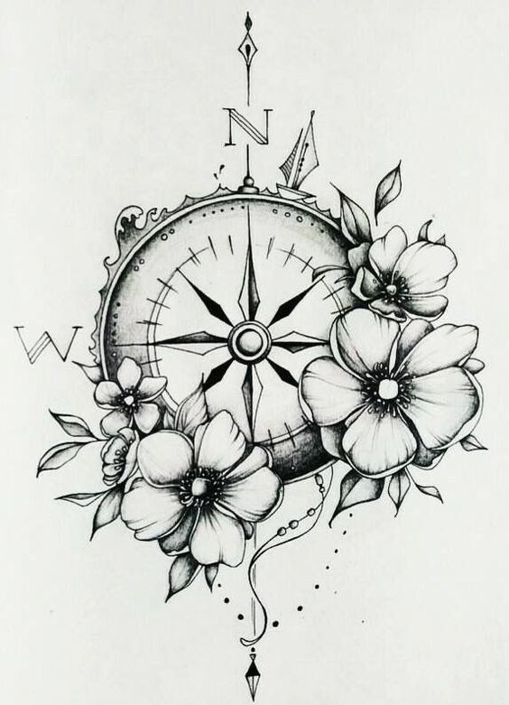 Tatouages boussole : 38 idées pour vous aider à trouver votre voie 21 Tatouages boussole : 38 idées pour vous aider à trouver votre voie 21