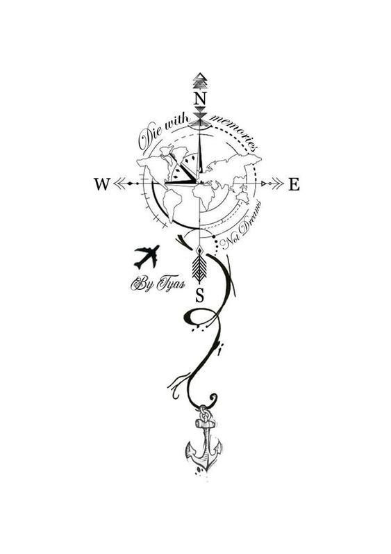 Tatouages boussole : 38 idées pour vous aider à trouver votre voie 24 Tatouages boussole : 38 idées pour vous aider à trouver votre voie 24