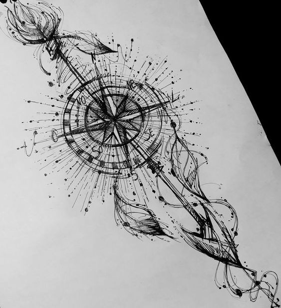 Tatouages boussole : 38 idées pour vous aider à trouver votre voie 25 Tatouages boussole : 38 idées pour vous aider à trouver votre voie 25
