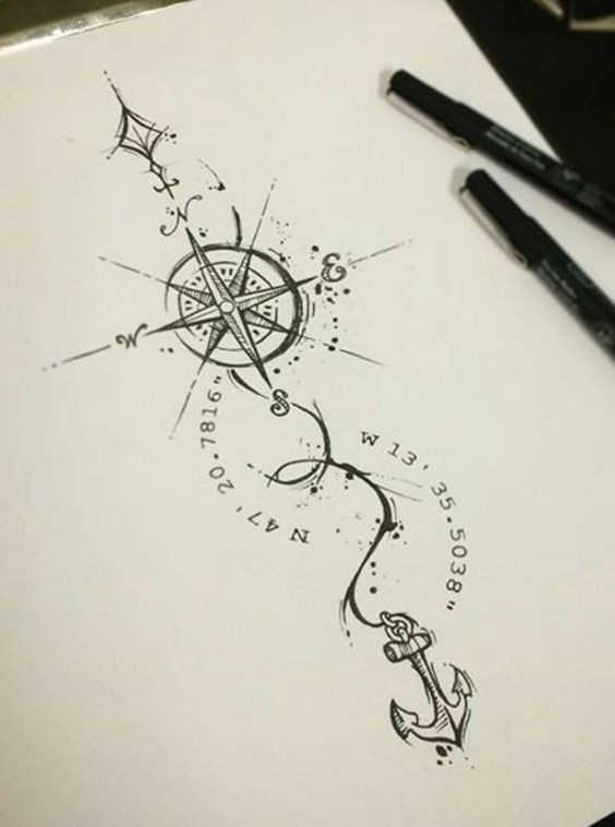 Tatouages boussole : 38 idées pour vous aider à trouver votre voie 26 Tatouages boussole : 38 idées pour vous aider à trouver votre voie 26
