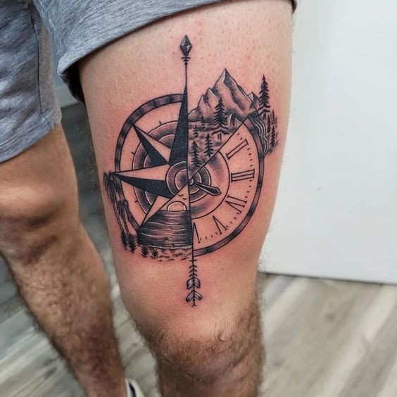 Tatouage boussole homme : 22 idées qui vous mèneront à votre prochaine aventure 14 Tatouage boussole homme : 22 idées qui vous mèneront à votre prochaine aventure 14