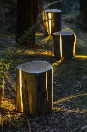 28 idées pour décorer votre jardin avec des troncs d'arbre 8