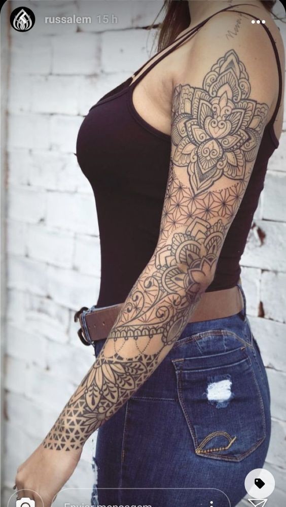 30 beaux tatouages ???mandala de bras pour femme 21