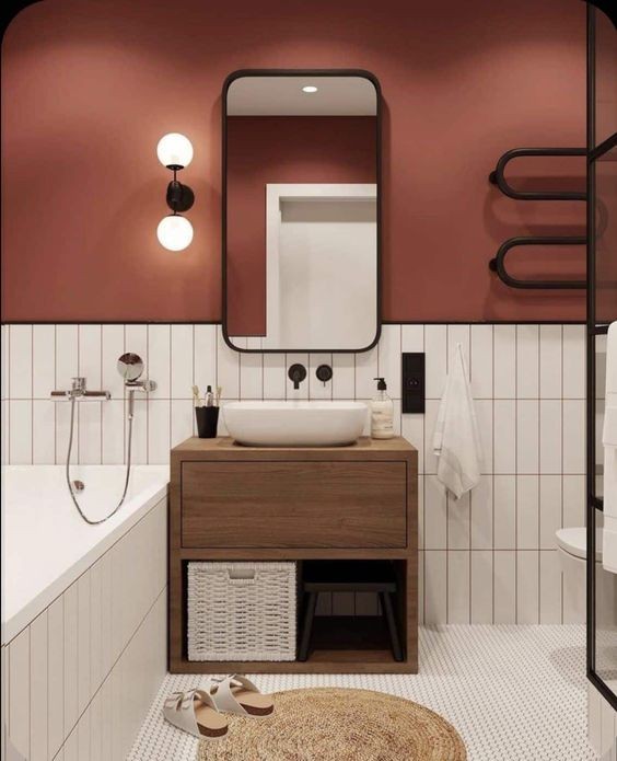 Peinture salle de bain : 28 idées de couleurs tendances 19