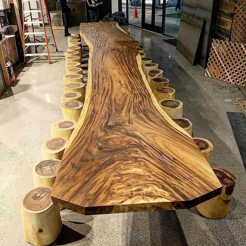 31 idées de tables incroyables avec du bois 2