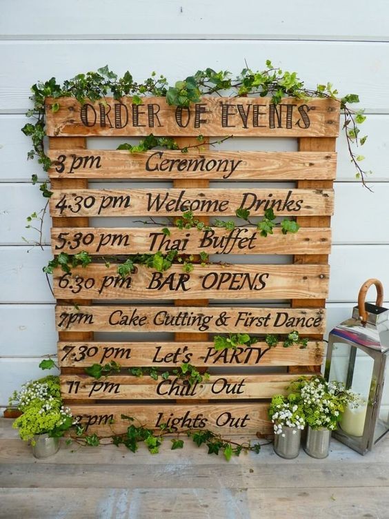 10 déco de mariage diy à faire à partir de palettes en bois 12