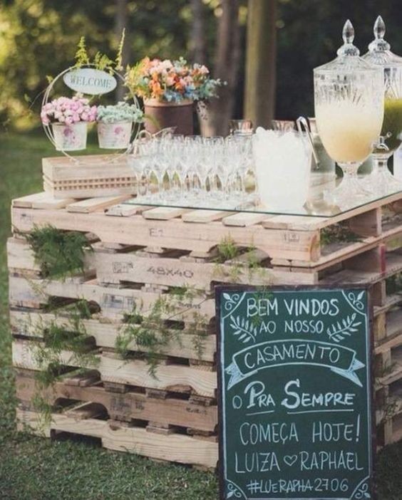 10 déco de mariage diy à faire à partir de palettes en bois 4