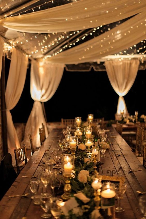 10 déco de mariage diy avec des guirlandes lumineuses 13