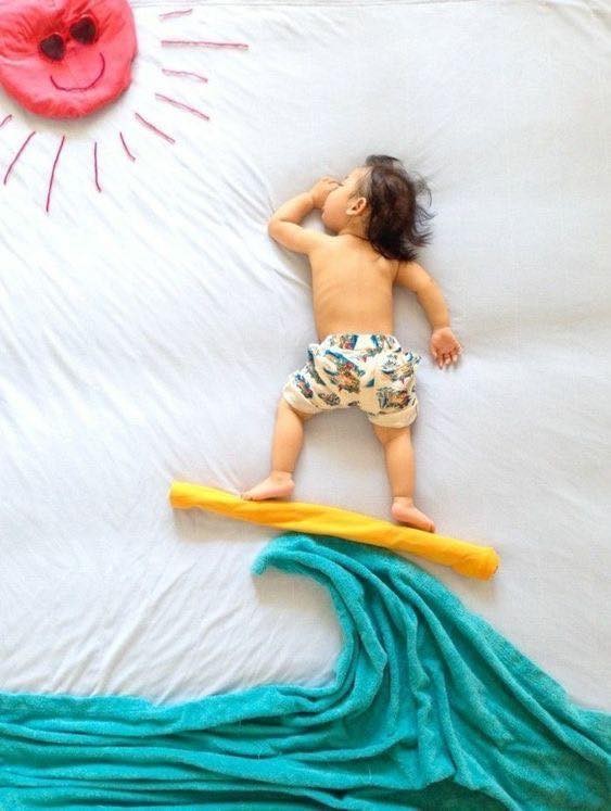 10 jolies idées pour prendre des photos originales de votre bébé avec des couvertures et des draps 3