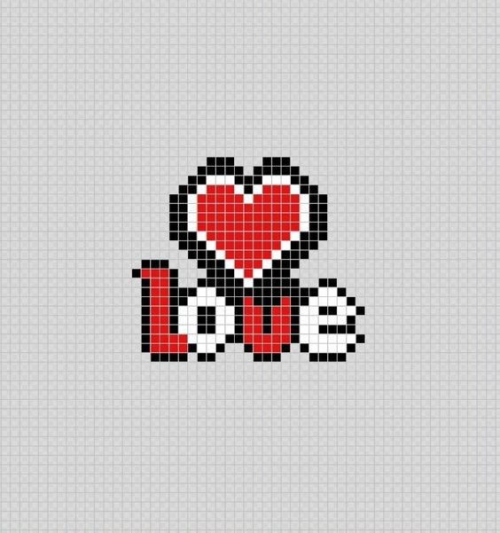 29 top idées de pixel art amour 13