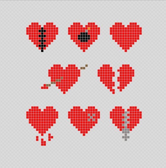 29 top idées de pixel art amour 15