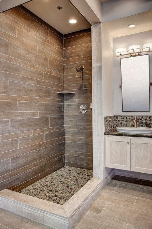 24 Décorations rustiques de murs et sols pour salles de bain 13