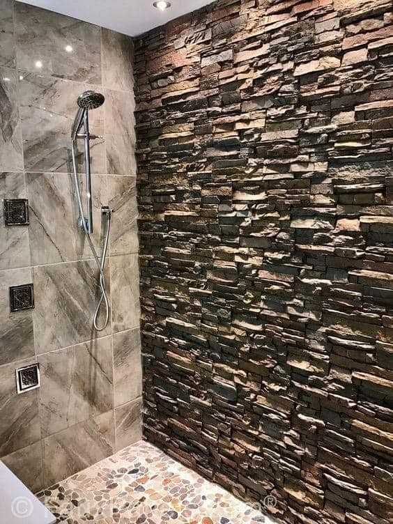 24 Décorations rustiques de murs et sols pour salles de bain 19