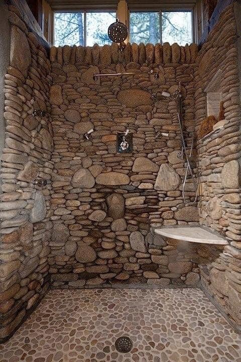 24 Décorations rustiques de murs et sols pour salles de bain 1