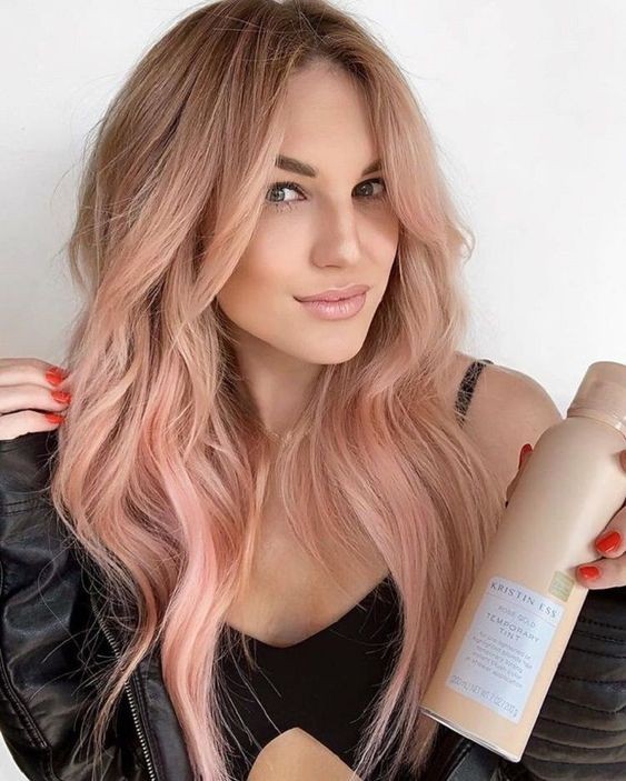 34 top idées de colorations cheveux rose gold 2