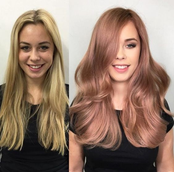 34 top idées de colorations cheveux rose gold 12