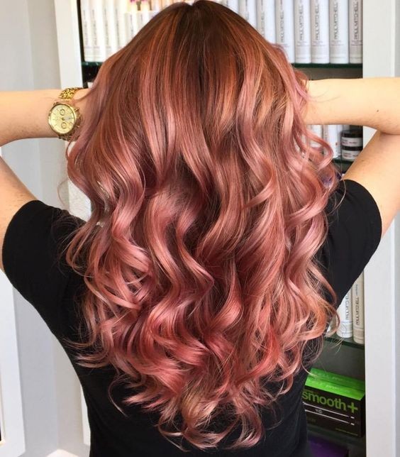 34 top idées de colorations cheveux rose gold 13