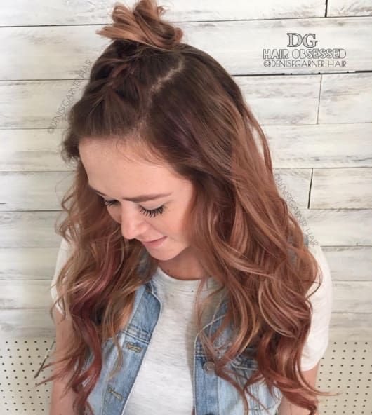 34 top idées de colorations cheveux rose gold 14