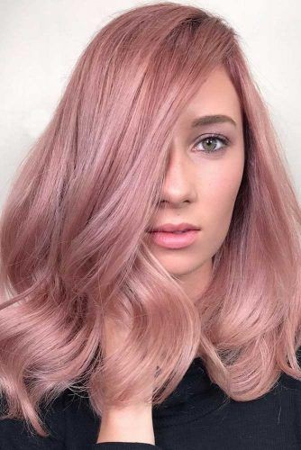 34 top idées de colorations cheveux rose gold 21