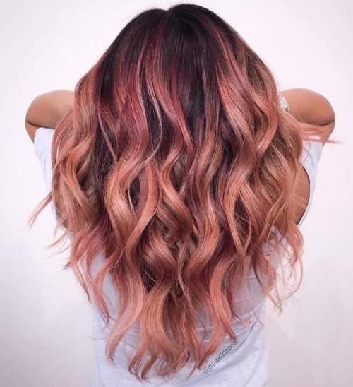 34 top idées de colorations cheveux rose gold 26