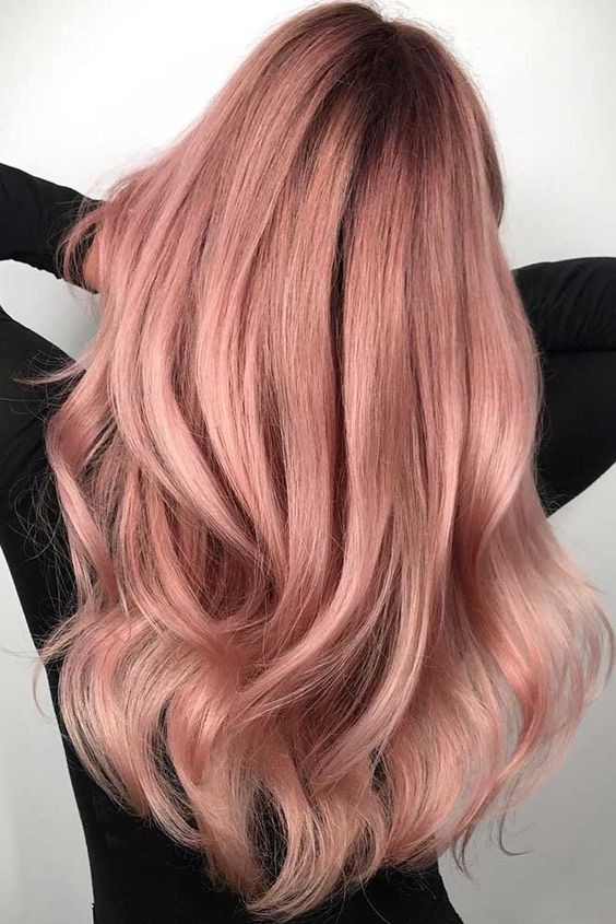 34 top idées de colorations cheveux rose gold 31