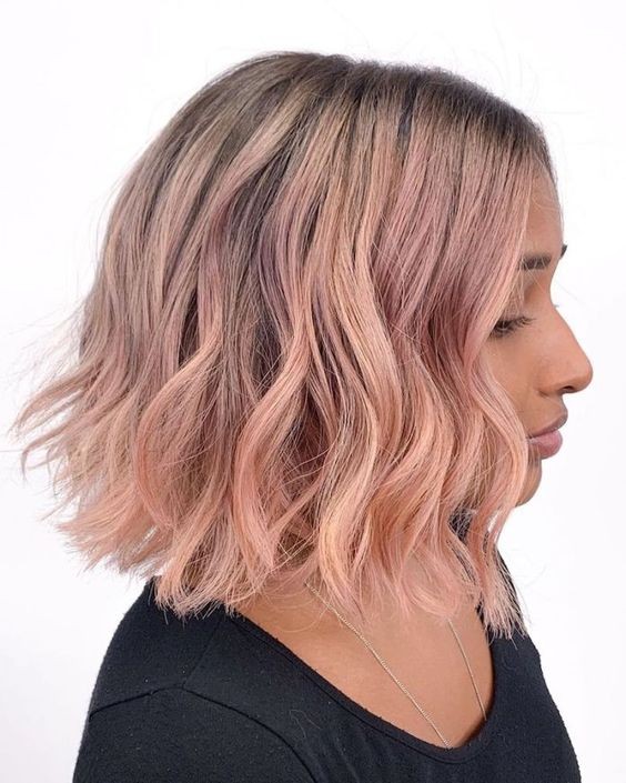 34 top idées de colorations cheveux rose gold 34