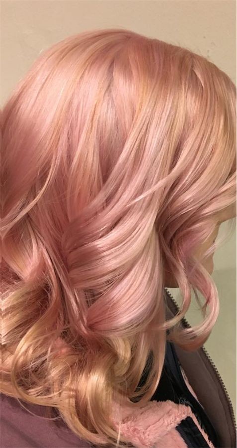 34 top idées de colorations cheveux rose gold 36