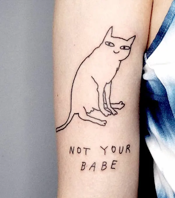 Not your babe - a fun ignorant style tattoo by @bowsertattoos