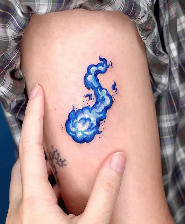 The blue flame by @soosoo.tattoo- Stunning Badass Tattoos For Women
