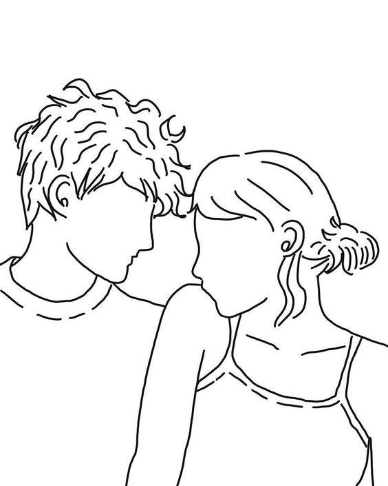 Dessin de couple : 59 idées pour apprendre à dessiner des couples 15