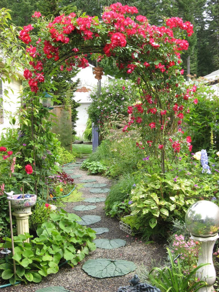 rose pergola and arched gateway