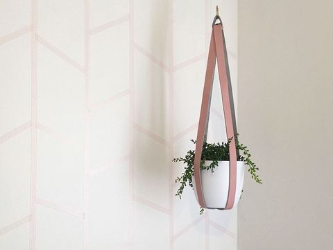 hanging planters leather