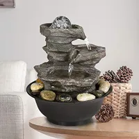 29 meilleures idées de jardins d'eau : étangs, cascades et fontaines 28 Peterivan 4-Tier Cascading Resin-Rock Falls Tabletop Water Fountain - 11 2/5” Small Relaxation Waterfall Feature with LED Lights&Ball, Indoor Oudoor Decorative Tabletop Fountain for Stress Relief