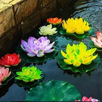 Superdream Water Floating Foam Large Lotus Flower for Pond Decor, Set of 6