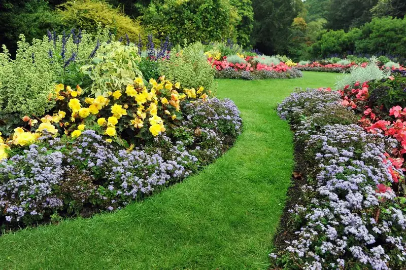 61 idées de jardins super cool dans l'arrière-cour 45 Lawn Path Through Large Planting Beds