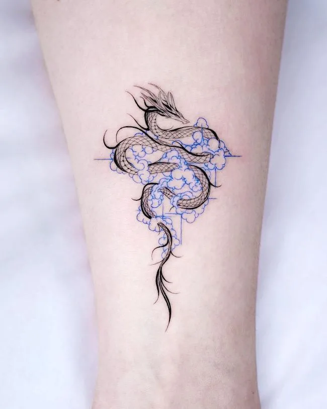Dragon in the cloud tattoo by @bium_tattoo