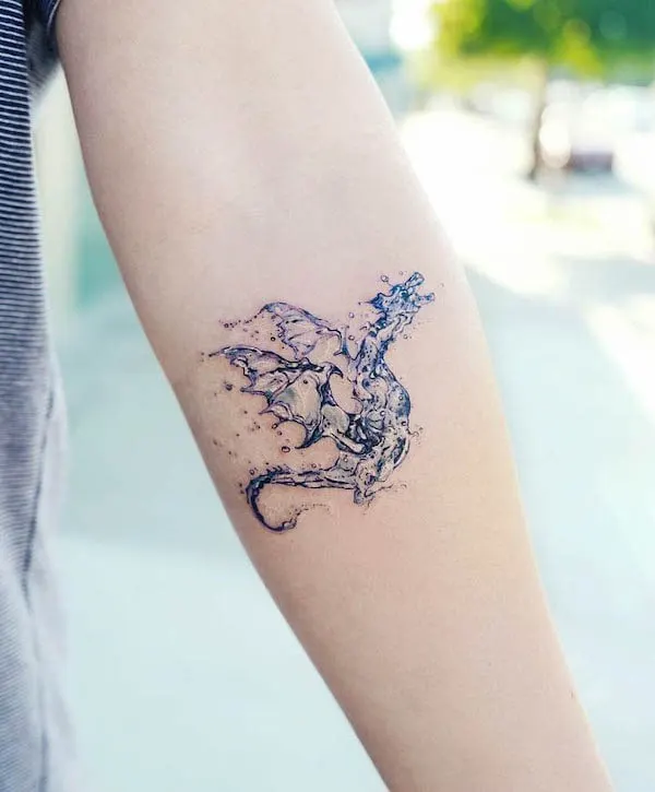 Water dragon forearm tattoo by @tattooist_banul