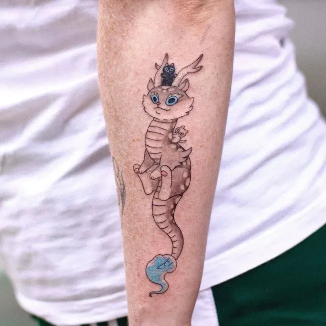 Cat dragon tattoo for girls by @jojovilll
