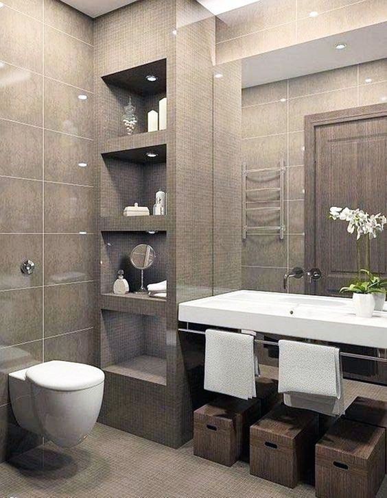 9 idées pour aménager votre salle de bain avec des étagères en béton 8