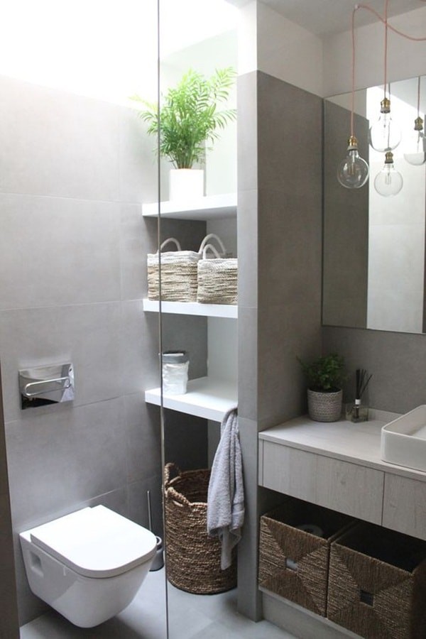 9 idées pour aménager votre salle de bain avec des étagères en béton 9